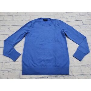 Banana Republic MENS SIZE M Crewneck Cardigan Sweater Blue 100% Merino Wool
